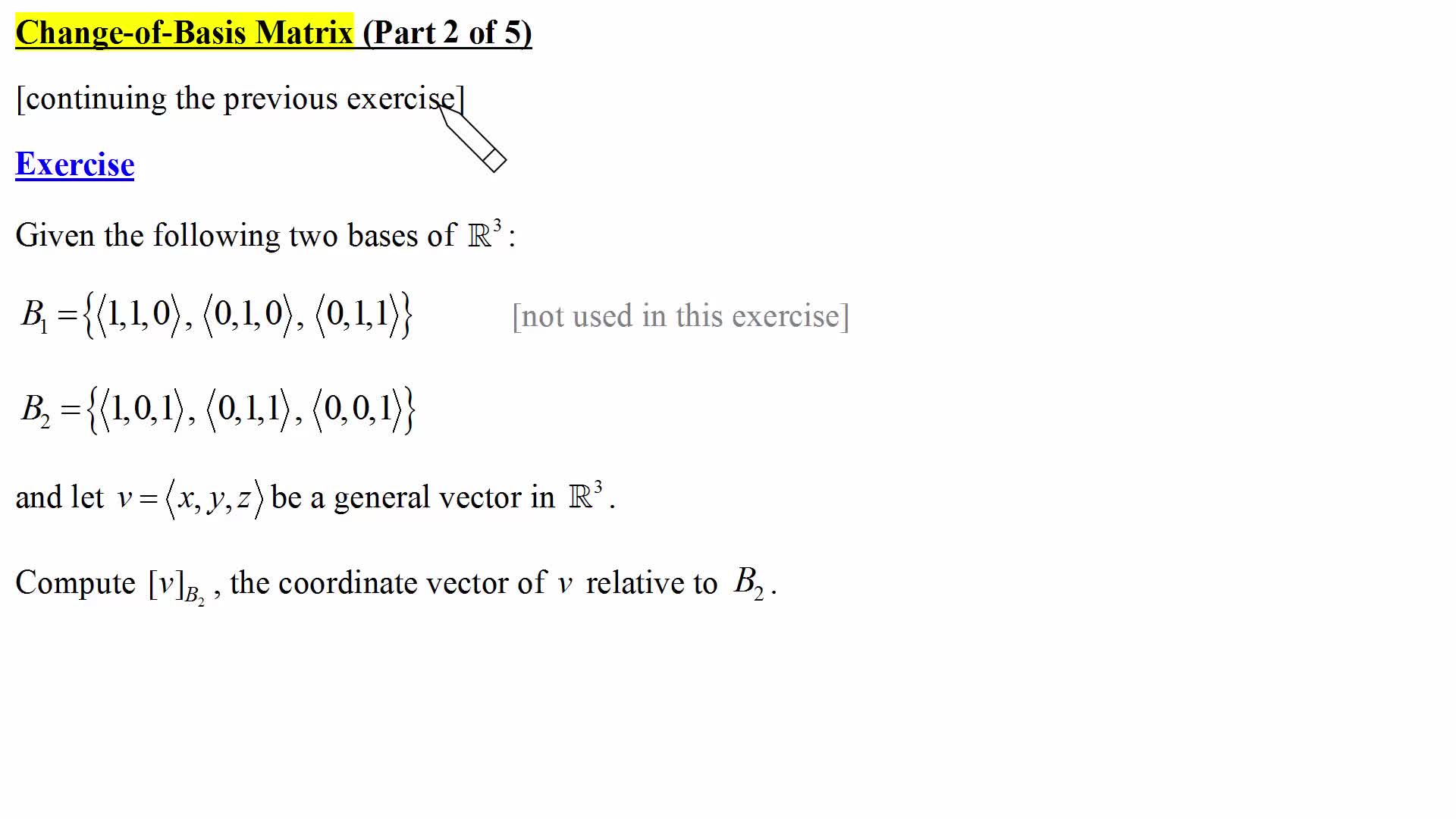 How does changing basis impact the properties of a matrix in terms of eigenvalues